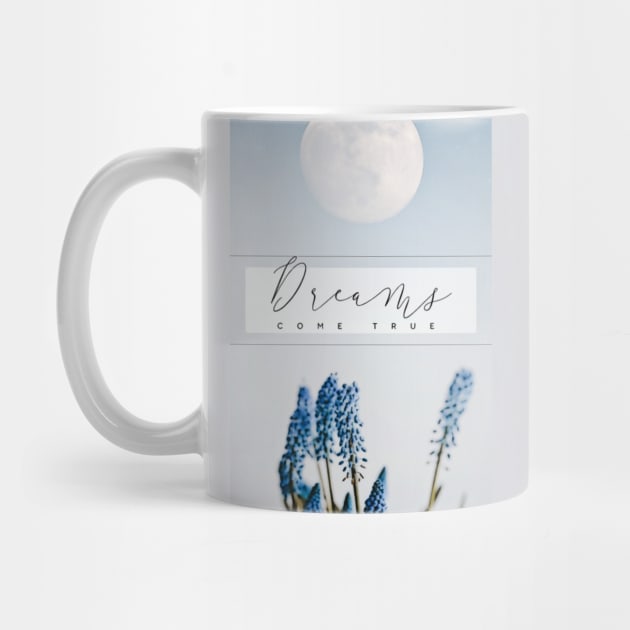 Moon dream sky clouds aesthetic love blue romantic  dreams come true flowers by AGRHouse